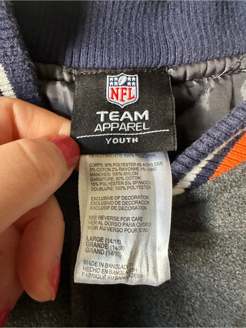 Kids Denver Broncos Quilted Jacket Youth Large